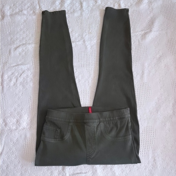 LIKE NEW SPANX Jean-ish Ankle Leggings In Olive/Army Green Size Small - Picture 3 of 8
